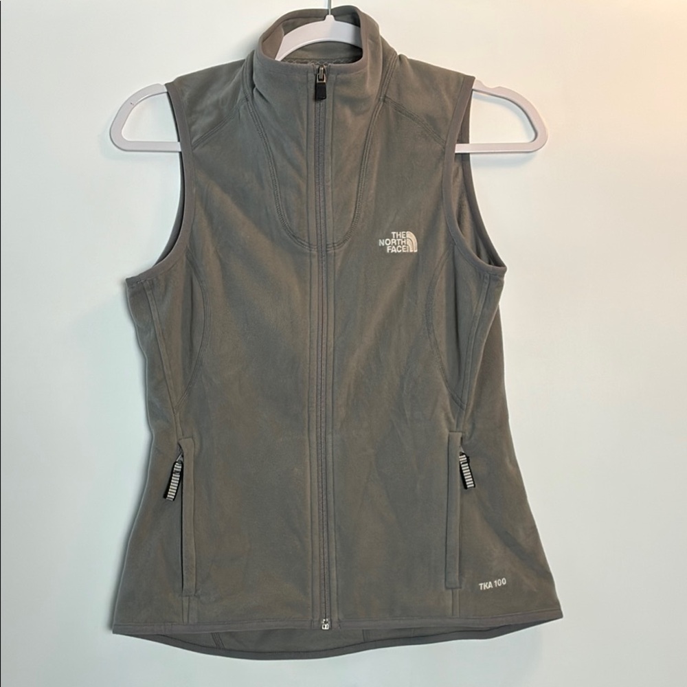 The North Face Gray Fleece Vest - Zipper Pockets